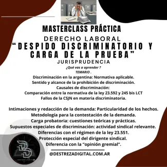 Despido discriminatorio y carga de la prueba