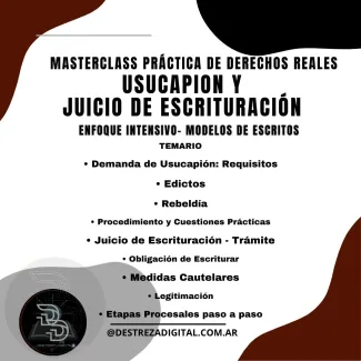 Usucapión y Juicio de Escrituración - Enfoque Intensivo